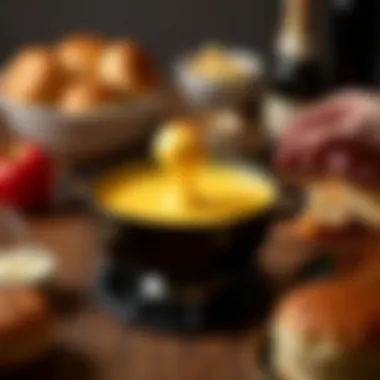 A cozy gathering around a cheese fondue pot