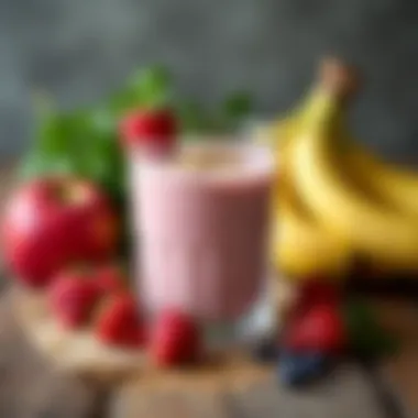 Variety of ingredients for high fiber protein shake