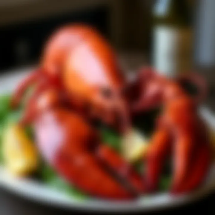 Majestic fifteen-pound lobster showcased on an elegant platter