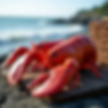 Beautiful seaside view of lobster traps and ocean