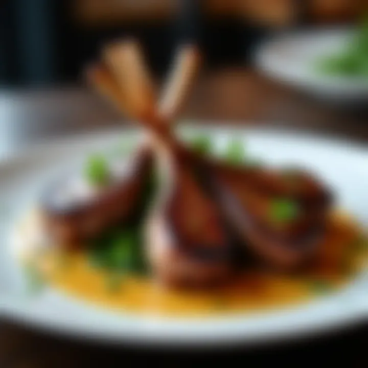 Elegant presentation of lamb chops on a plate