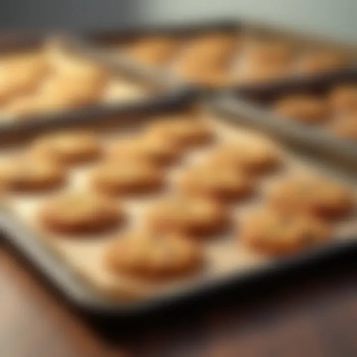 Comparative view of different cookie sheet materials