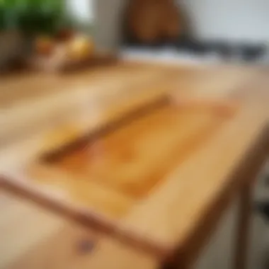 Close-up of grease-stained cabinet door