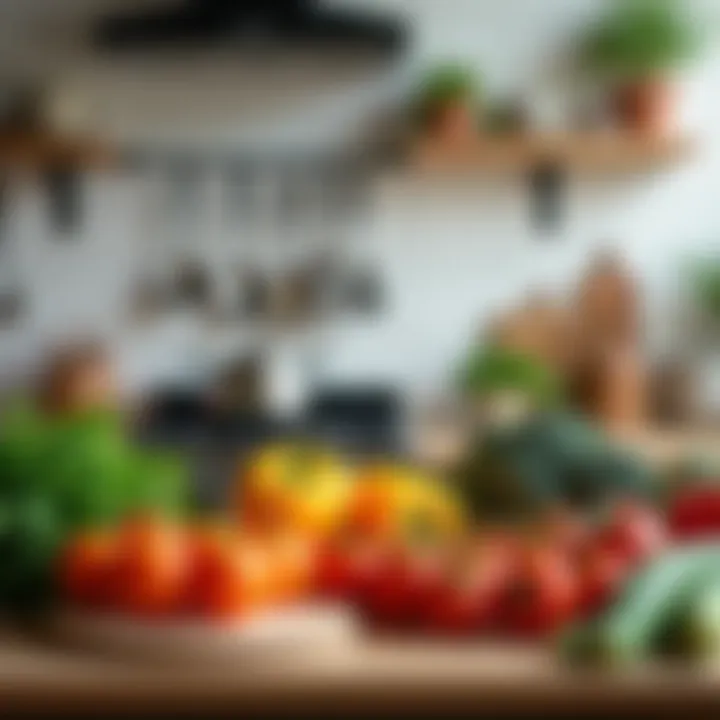 A well-organized kitchen with neatly arranged utensils and ingredients