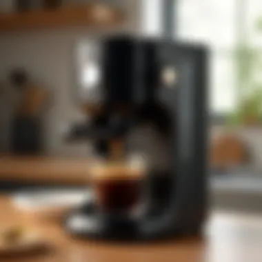 Elegant front fill coffee maker showcasing its design and features