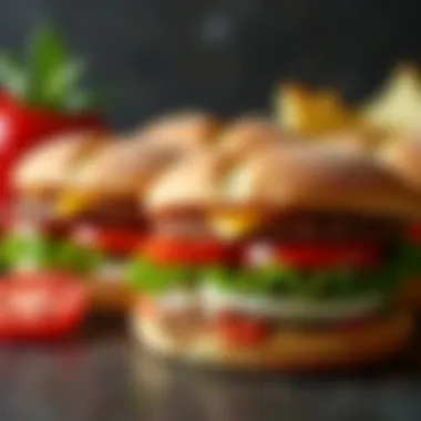 Gourmet Sandwich Selection An array of gourmet sandwiches showcasing various ingredients and flavors