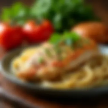 Ingredients laid out for a gourmet chicken stroganoff dish