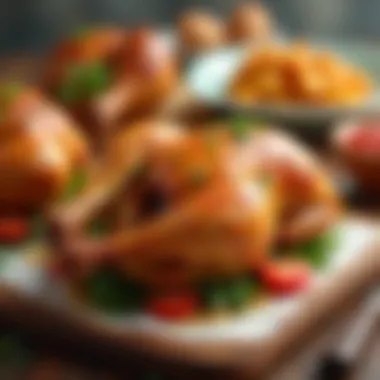 An artistic arrangement of various chicken recipes, showcasing diverse culinary styles.