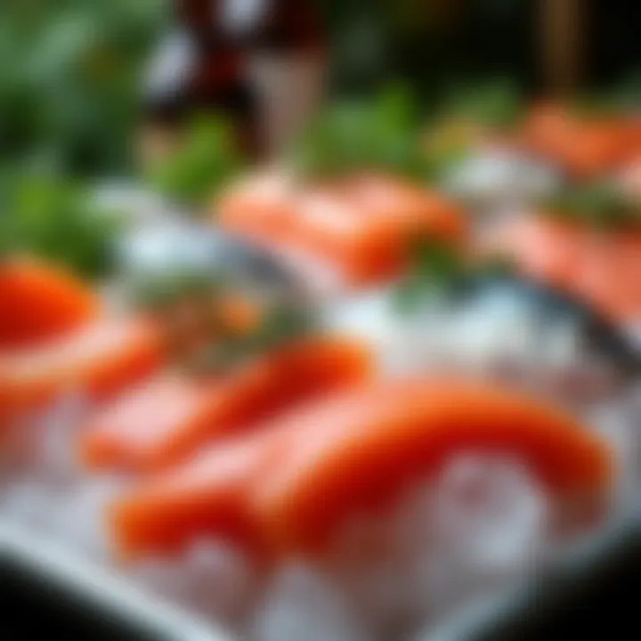 A selection of fresh Mediterranean fish on ice