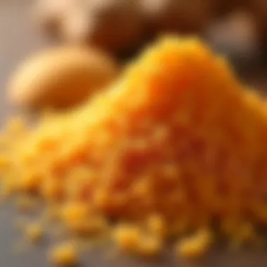 The Texture of Ginger Sugar A vibrant close-up of ginger sugar granules reflecting light