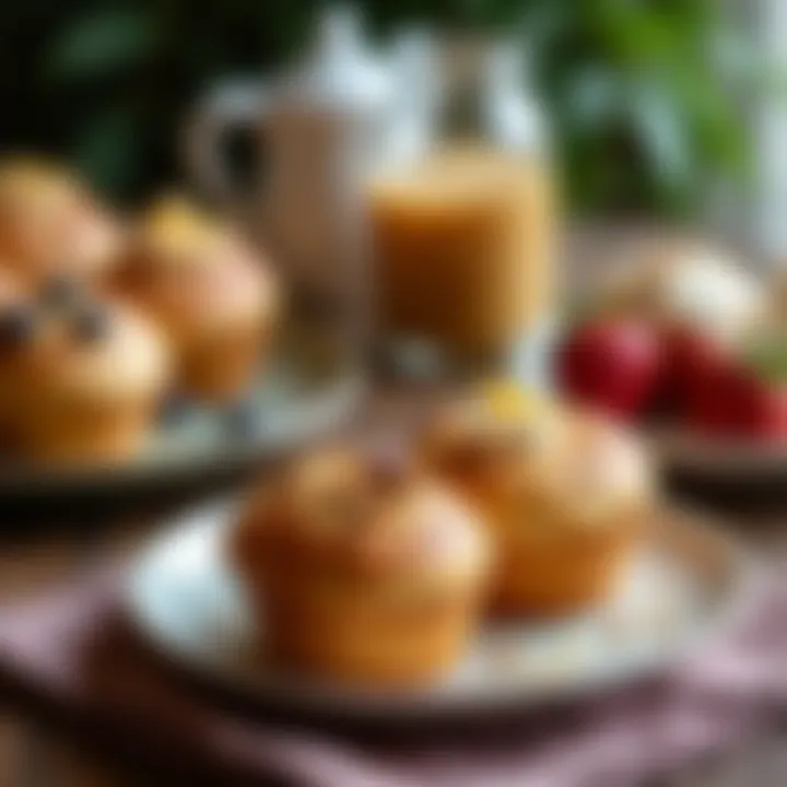 A beautifully arranged brunch table featuring Harry and David English Muffins with various toppings.