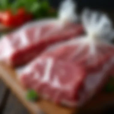 Sealed meat packages showcasing freshness and quality