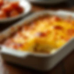 A beautifully baked Jimmy Dean breakfast casserole with potatoes, showcasing its golden crust and hearty filling.