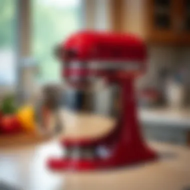 A stunning KitchenAid mixer in a vibrant color, showcasing its design.