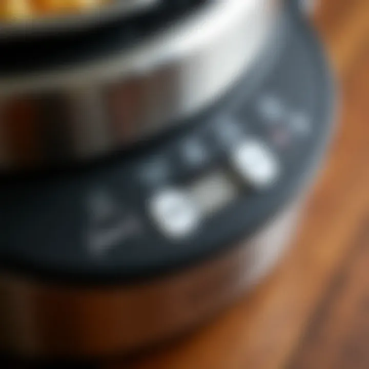 A close-up of a rice cooker control panel highlighting its features.