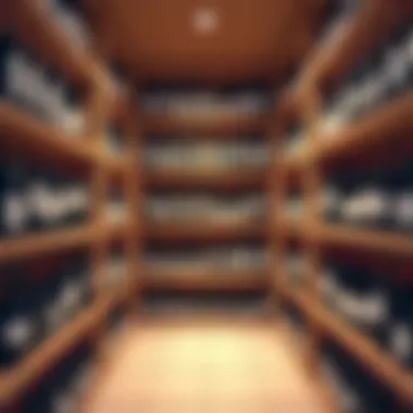 A serene wine cellar showcasing the storage of semi-sweet box wine.