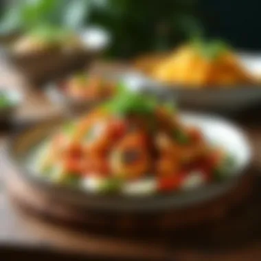 An array of dishes featuring spring onion bulbs from various cuisines