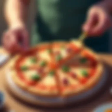 Enhancing the Pizza Dining Experience User enjoying pizza served on the Amazon Pizza Plate