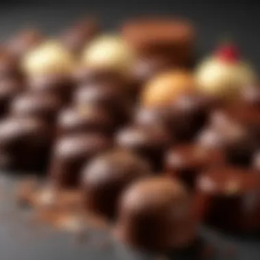 A variety of premium chocos displayed elegantly