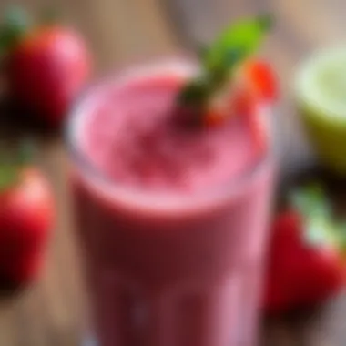 Close-up of a vibrant smoothie blended to perfection