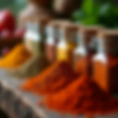 An array of traditional spice jars that tell the story of diverse culinary traditions.