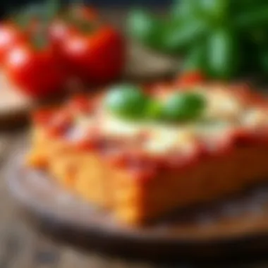 Fresh ingredients for a lasagna casserole neatly arranged on a wooden surface