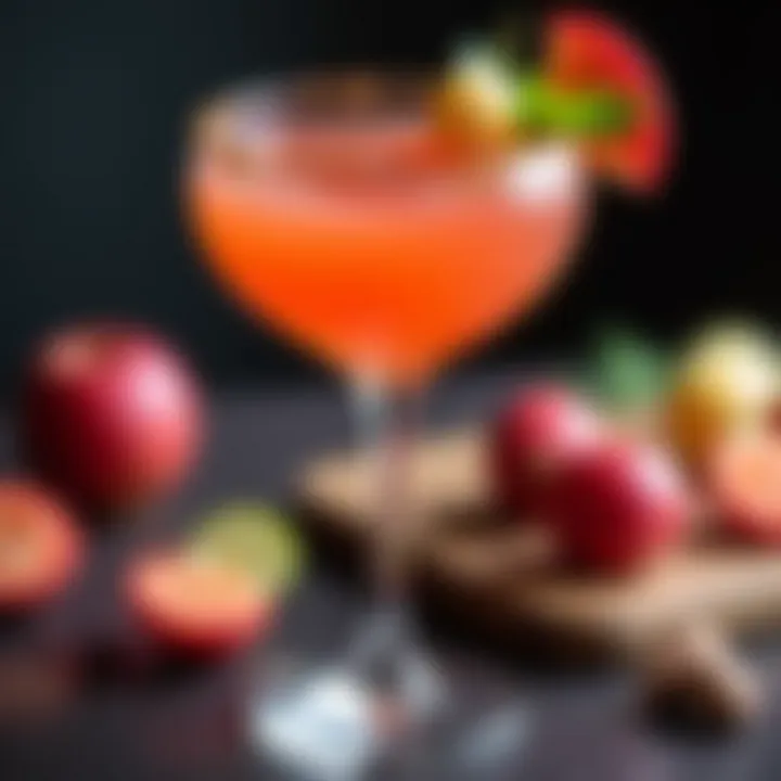 Artistic variation of litchi martini with unique garnishes