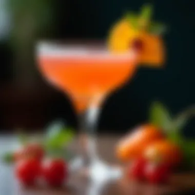 An artistic arrangement of garnishes that complement the litchi martini, enhancing its visual appeal.