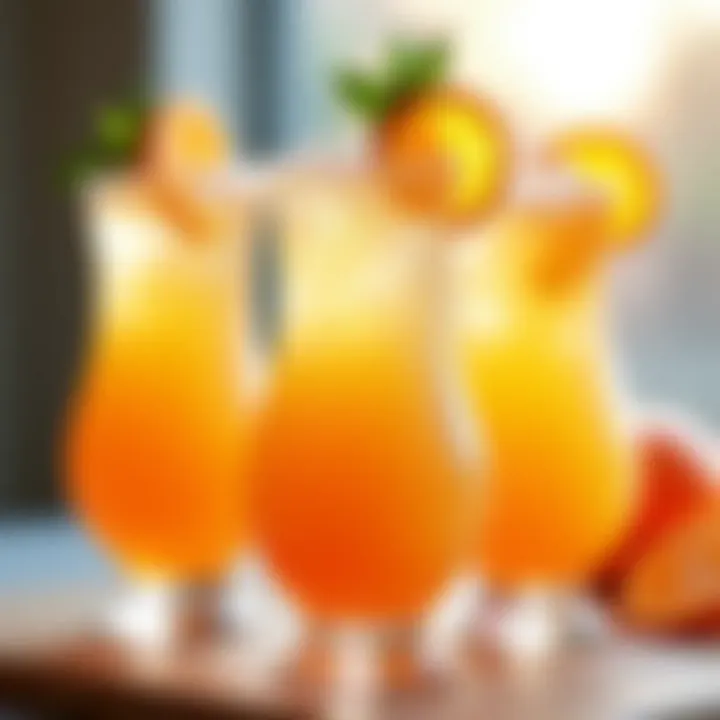 A refreshing orange vodka cocktails trio with elegant garnishes