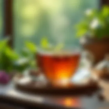 Serene Herbal Tea Setup A serene setup with herbal teas known to reduce stress