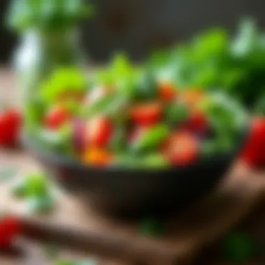 A Colorful Array of Nutrient-Rich Ingredients Vibrant salad bowl showcasing fresh greens and colorful vegetables