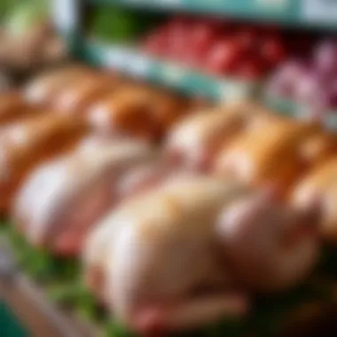 Grocery Chains Featuring Whole Chickens Assortment of whole chickens from various grocery chains
