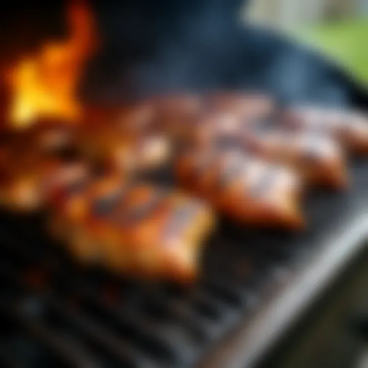 Grill setup ready for chicken thighs