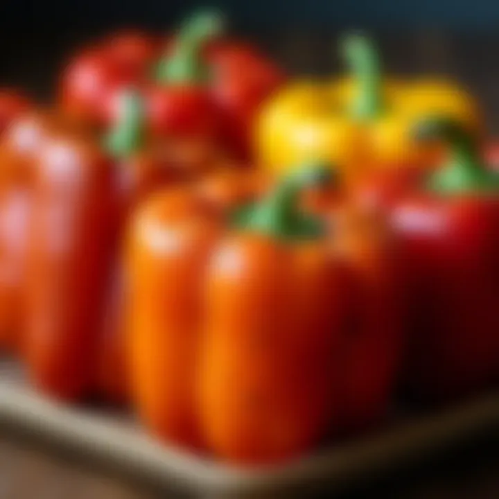 Vibrant assorted stuffed peppers ready for baking