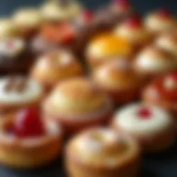 A beautifully arranged selection of various pastry types showcasing intricate designs.