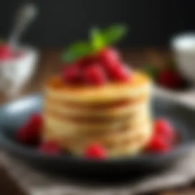 A beautifully plated stack of pancakes, demonstrating a final presentation