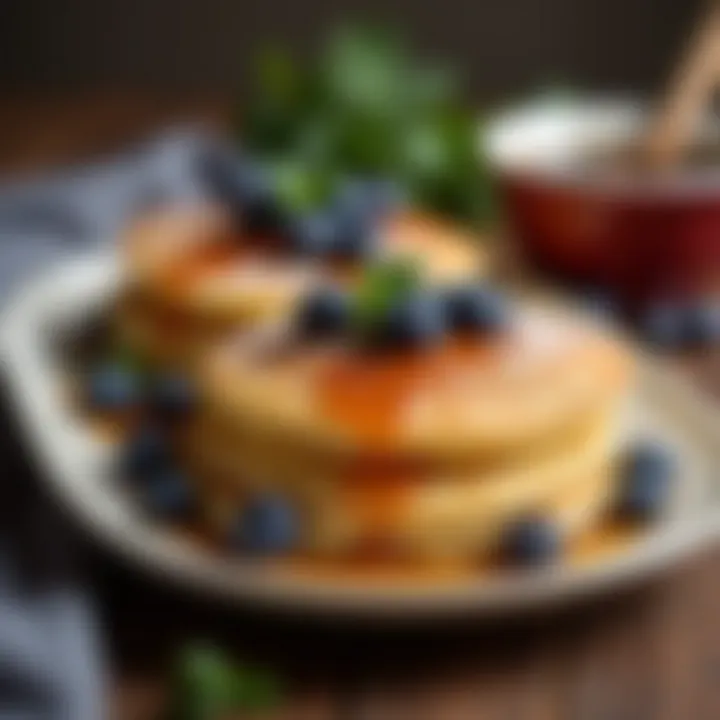 A variety of pancake variations, including blueberry and chocolate chip pancakes