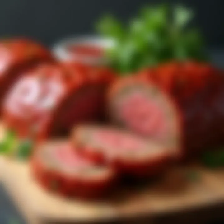 A variety of meatloaf variations displayed artfully on a table