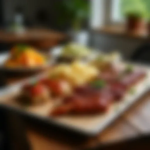 Elegant table barbecue setup showcasing a variety of dishes