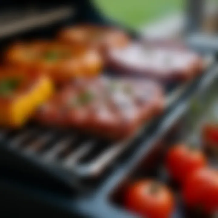 Close-up of a versatile table barbecue highlighting its features