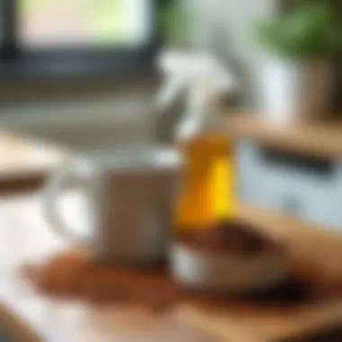 Natural cleaning agents displayed alongside a mug