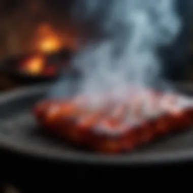 Crafting the Perfect Smoke in Texas BBQ A traditional Texas BBQ pit with smoke rising
