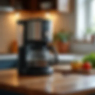 A well-maintained coffee maker set on a kitchen countertop.