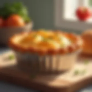 An innovative recipe featuring pork pie tins in use