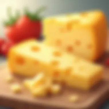 Nutritional chart highlighting carbohydrates in Swiss cheese