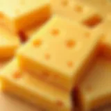 Detailed view of Swiss cheese slices showcasing texture