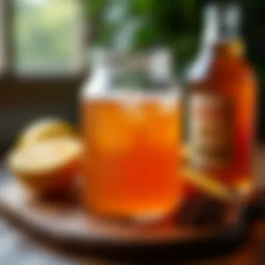The Art of Fermentation in Hard Kombucha An artistic representation of the fermentation process involved in creating hard kombucha.
