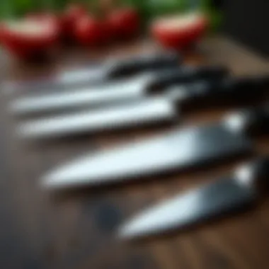 Different types of steel used in Japanese chef knives laid out for comparison.