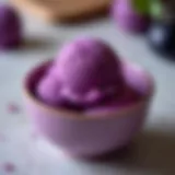 A bowl of vibrant ube ice cream showcasing its rich purple color