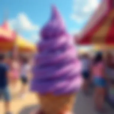 Cultural celebration featuring ube ice cream at a Filipino festival